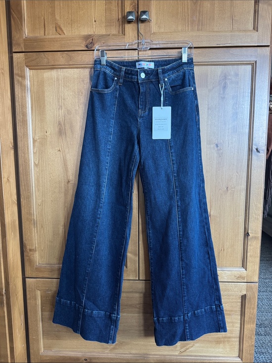 Risen Jeans Denim - Risen Dark Blue Wide-Leg Jeans